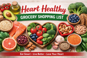 healthy grocery essentials arranged beautifully